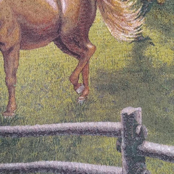 Vintage Mare Equine Horse Galloping Tapestry Throw Blanket 57"x 50 Wall Decor - Picture 2 of 7